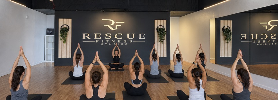 Yoga class at Rescue Fitness Studios